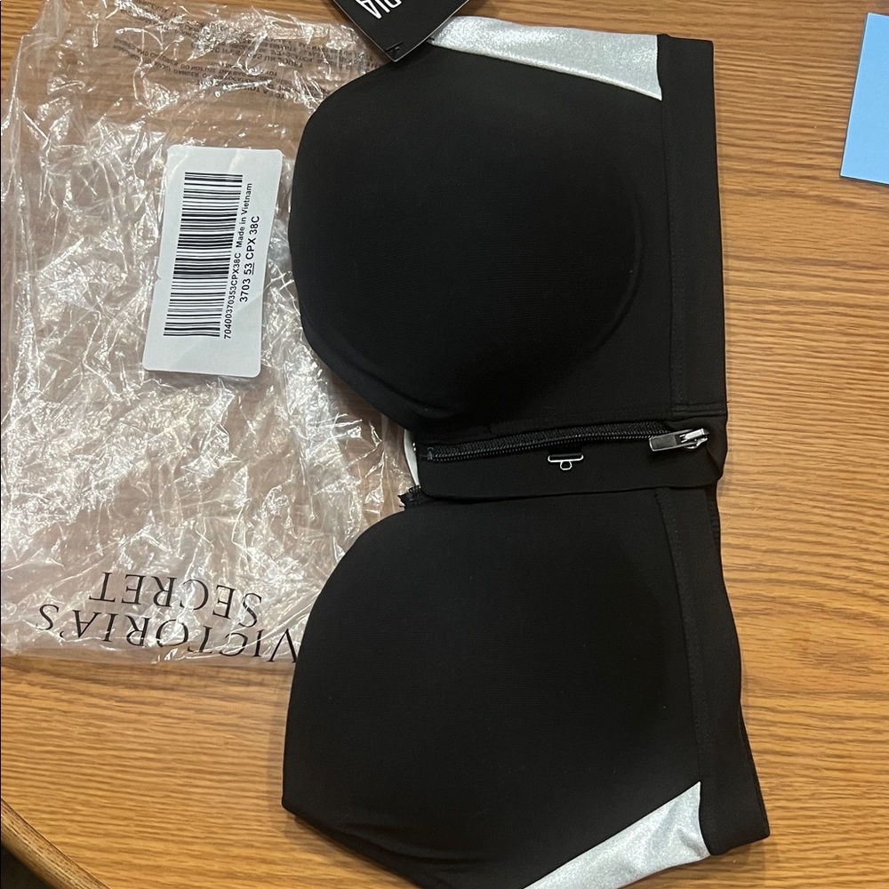 Victoria's Secret Black Bikini Top with Silver Highlights